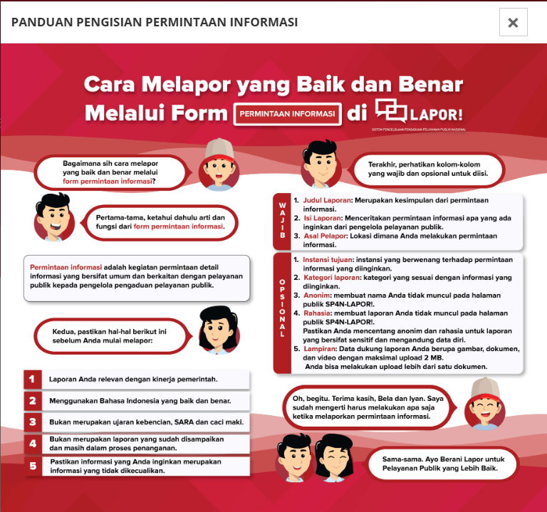 Panduan Pengisian Permintaan Informasi di Aplikasi SP4N LAPOR